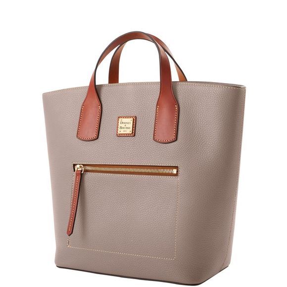 Dooney & Bourke Pebble Grain Darla Shopper Tote - Taupe - Picture 2 of 4
